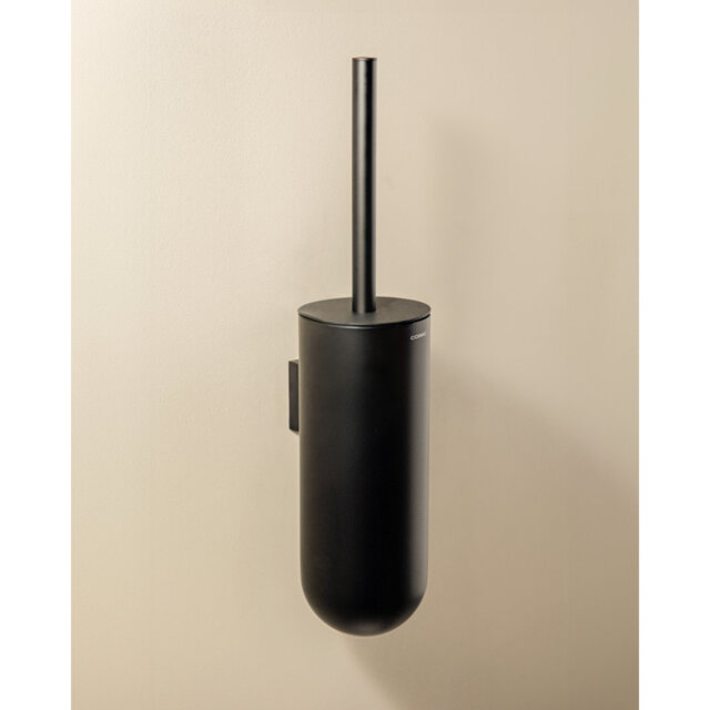 Cosmic with Stainless Steel Matt Finish Black Wall-Mounted Toilet Brush and Holder