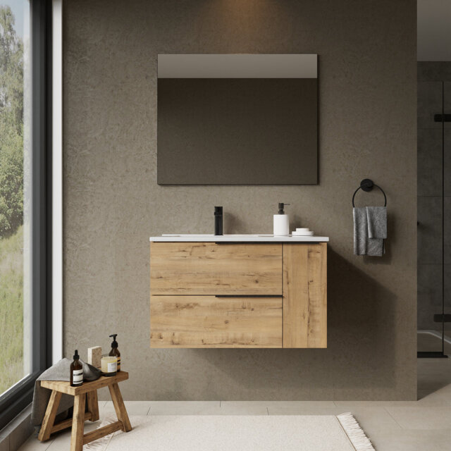 Sahanna Ostippo Wall Hung Vanity Unit With Lira Offset Basin - 800mm