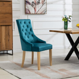 Set of 2 Akkar Velvet Upholstered Dining Chairs