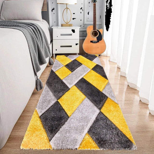 Modern Stylish Large Shaggy Rug Hallway Runner Living Room Bedroom Area Rug Carpet Mat