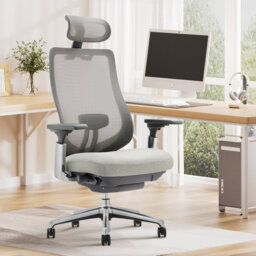 Ergonomic Office Chair with 4D Armrests & Headrest - High Back Mesh Task Chair with Lumbar Support - Adjustable for Home Office & Long Hours Use