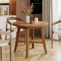 Round Unfinished Solid Wood Dining Table