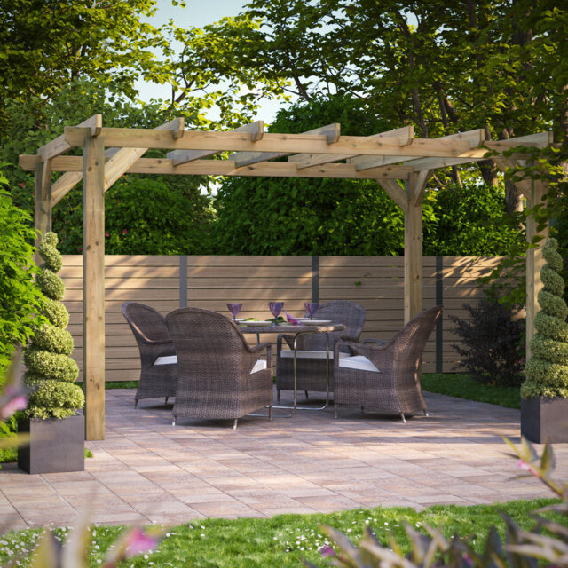 Powersheds 14 x 10ft Timber Pressure Treated Pergola