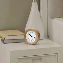 Analogue Wood Quartz Movement / Crystal Alarm Tabletop Clock