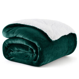 Sanborn Soft Reversible Sherpa Fleece Fur Thick Blanket Throw