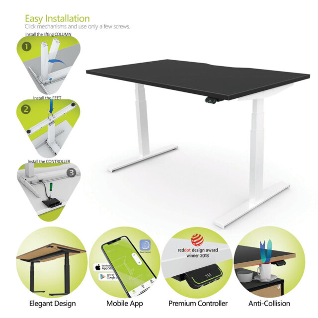 Linak DF2 Standing Desk Adjustable Metal Base Standing Desk