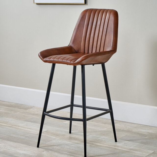 Theressa Upholstered Counter Stool with Metal Frame
