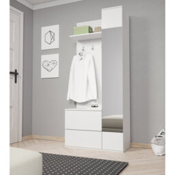 Entrance Wardrobe GREEN Hall Tree 90cm Wide with Shoe Storage