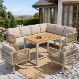 6-Piece Outdoor Lounge Set, Stylish Garden Sofa Set For Balcony & Terrace Use