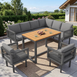 6-Piece Outdoor Lounge Set, Stylish Garden Sofa Set For Balcony & Terrace Use