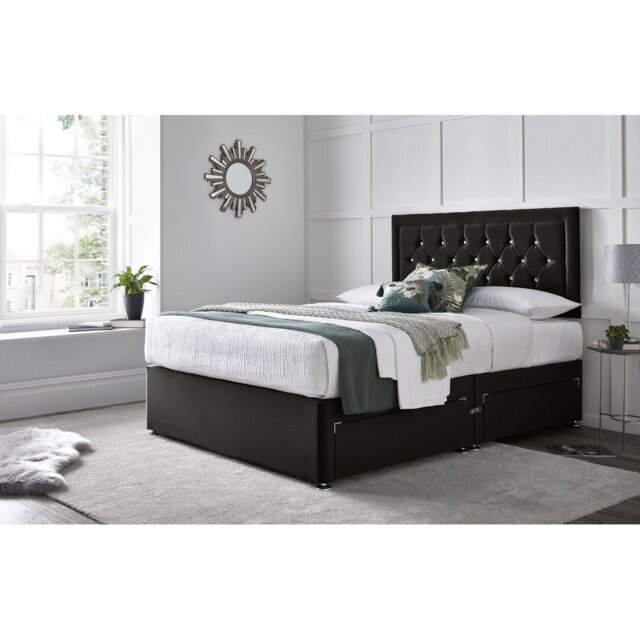 "Fly Princess Divan Bed with 24"" Headboard on Struts"