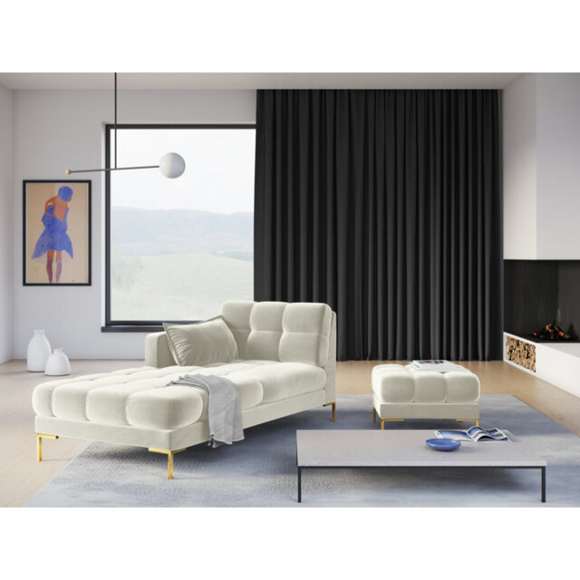 Adoraim 60cm Wide Tufted Round Solid Colour Footstool Ottoman