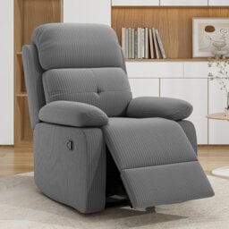 3-Position Padded Seat Upholstered Recliner with Adjustable Legrest and Backrest