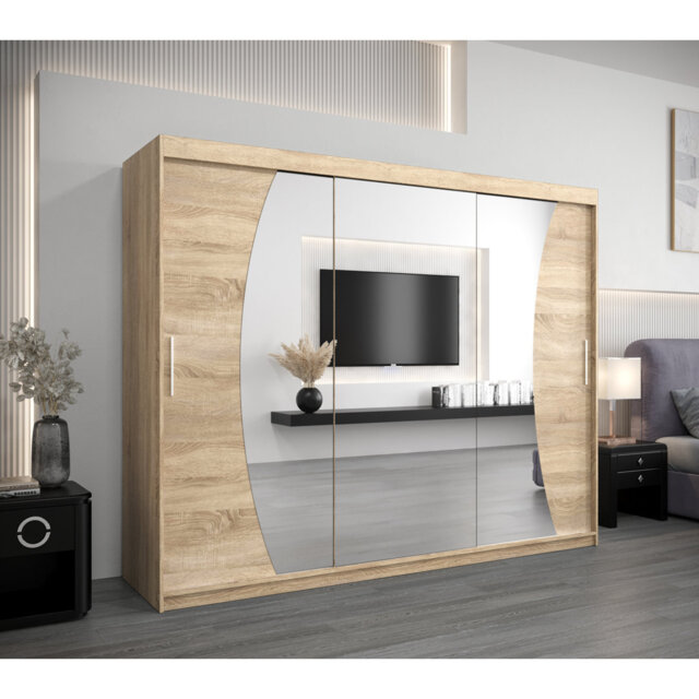 Atheana 3 Door Manufactured Wood Wardrobe
