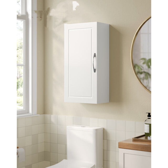 Bathroom Wall Cabinet, Wall-Mounted Bathroom Storage Cabinet, 18 X 30 X 60 Cm, Medicine Cabinet With Adjustable Shelves, Cloud White
