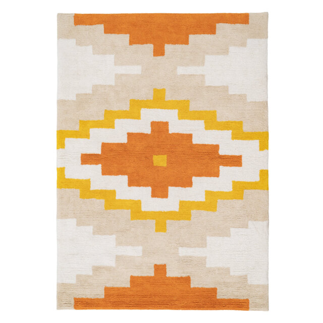 Liamgabriel Machine Tufted Cotton Yellow/Orange/Beige Rug