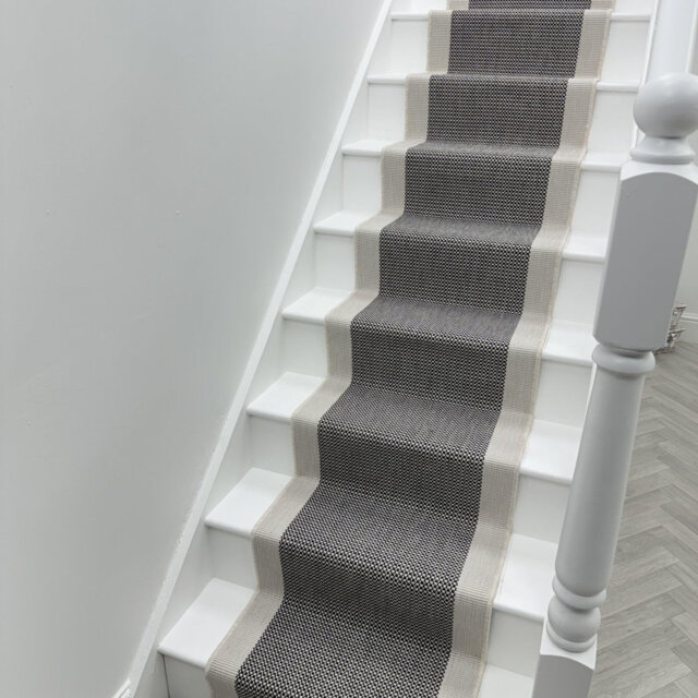 Vichy Grey Stair Runner â Reversible, Durable & Hardwearing Carpet for Stairs & Staircases, Multiple Lengths