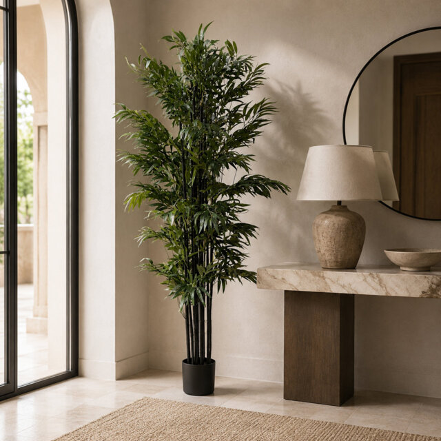 Fire Retardant Artificial Tree 200cm Faux Palm Tree in Pot Liner