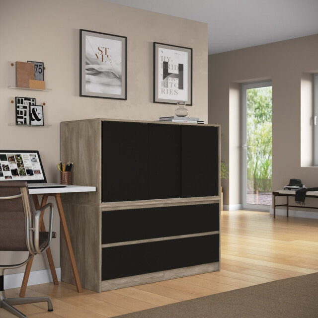 Solid Wood Rectangle Accent Cabinet