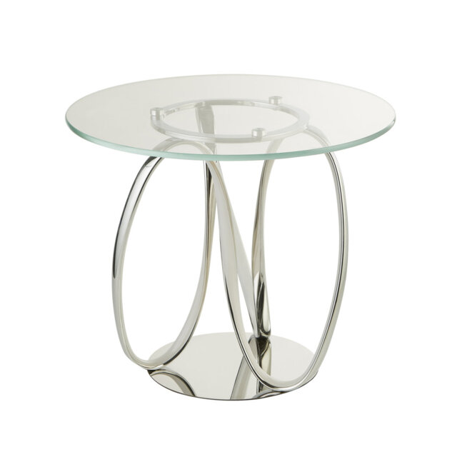 Chamille Glass Top Frame End Table