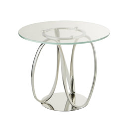 Chamille Glass Top Frame End Table