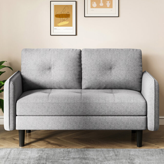 2 Seater Sofa, Modern Sofa Couch With Thicken Cushions, Comfy Sofa For Living Room/bedroom/office/apartment, Loveseat Sofa 2 Seater Settee With 2 Pock