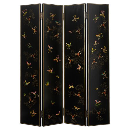 Hangzhou 160cm W x 200cm H 4 - Panel Solid Wood Folding Room Divider