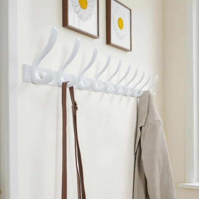 Iron Wall Mounted Required 10 - Hook Wall Mounted Coat Rack
