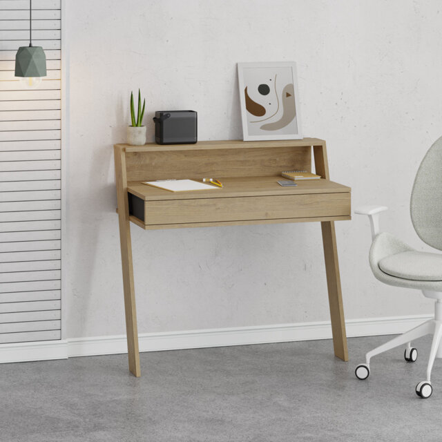 Cowork Modern Floating Desk Wall Mounted With Drawer 94cm Wide