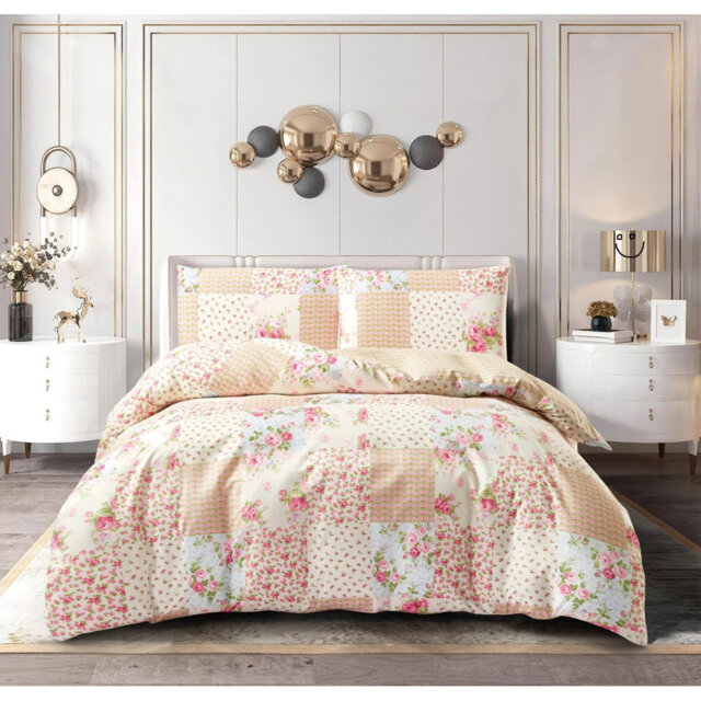 Modern Luxury Printed Cotton Rich Duvet Quilt Cover Bedding Set With Pillow Case