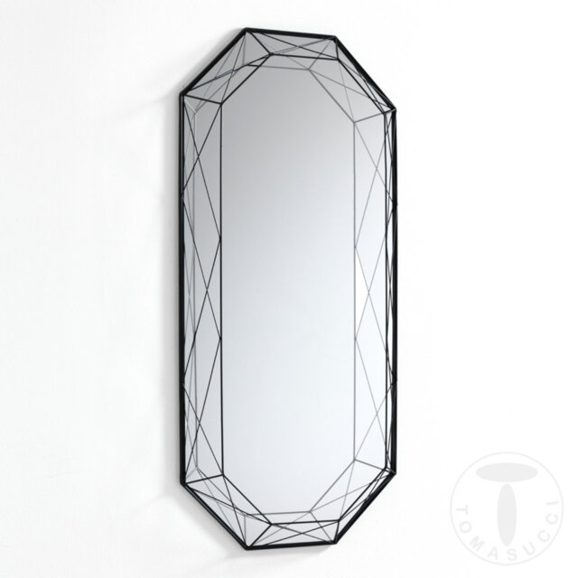 Shiflet Diamond Metal Framed Wall Mounted Accent Mirror in Black