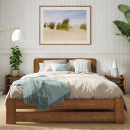 Nodax Wooden Bed Frame Aurora (F1) - Solid Pine Wood, Easy Assembly, Sturdy Slats & Extra Support Legs Bed Frame Furniture