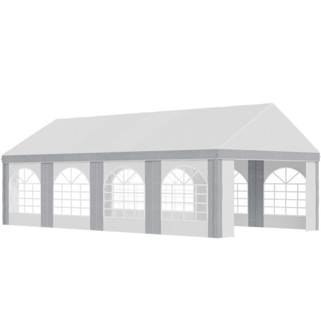 Arliz 8 x 4m Galvanised Party Tent Marquee Gazebo with Sides, 8 Windows