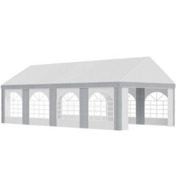 Arliz 8 x 4m Galvanised Party Tent Marquee Gazebo with Sides, 8 Windows