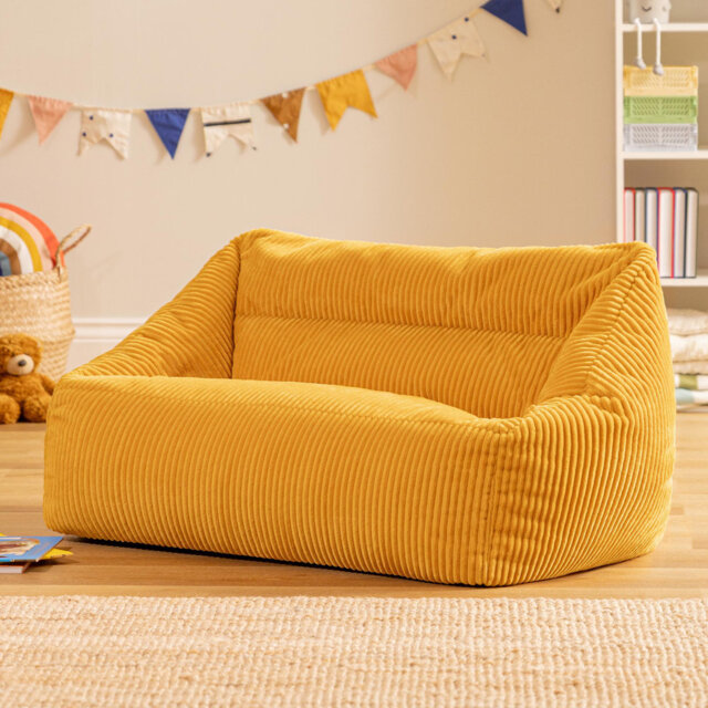Kids Cecila Jumbo Cord Bean Bag Sofa Bean Bag, Dawn Pink