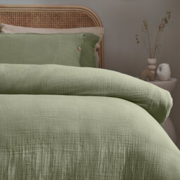 Lark Cotton Solid Colour Duvet Cover Set with Pillowcases Included