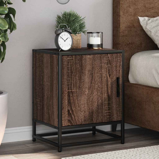40cm W Metal Bedside Table