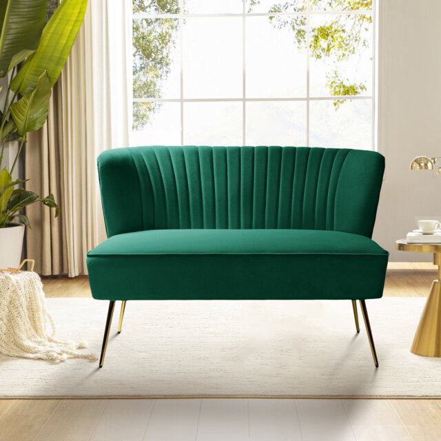 Monica 119cm W Modern 2 Seater Velvet Sofa