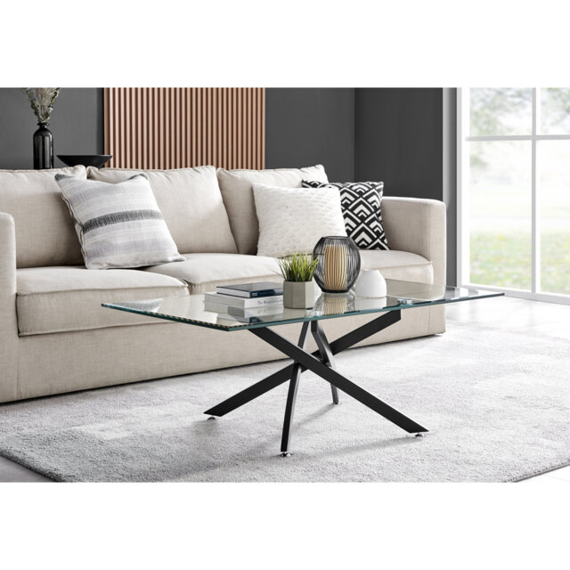 Chayton Modern Contemporary Glass And Chrome Coffee Table - Modern Sleek Design