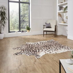 Mayaguana Faux Leopard Print area rug Printed Animal Skin Brown