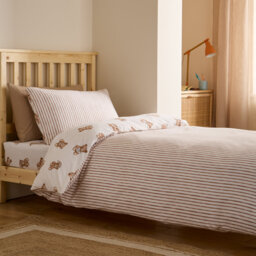 Brushed Teddy Bear Cotton Reversible Duvet Cover Set