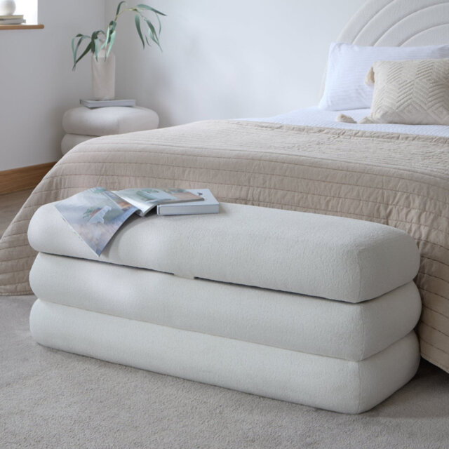 121cm Wide Rectangle Footstool Ottoman with Storage