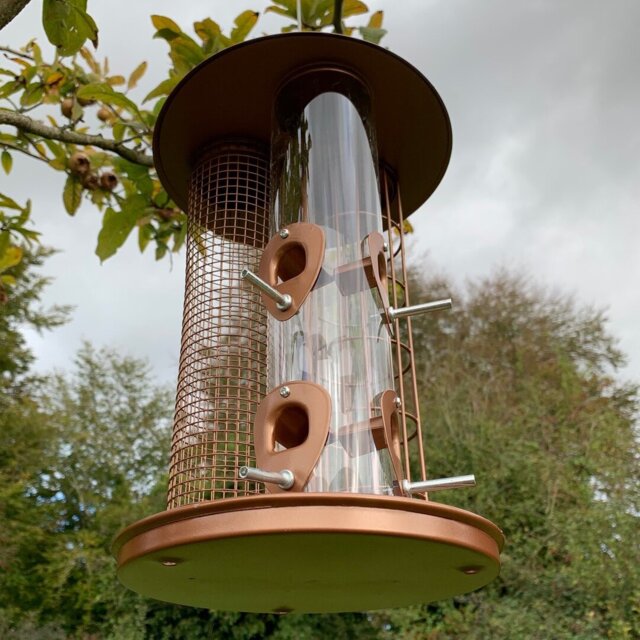Fuiloro Metal Hanging Tube Bird Feeder