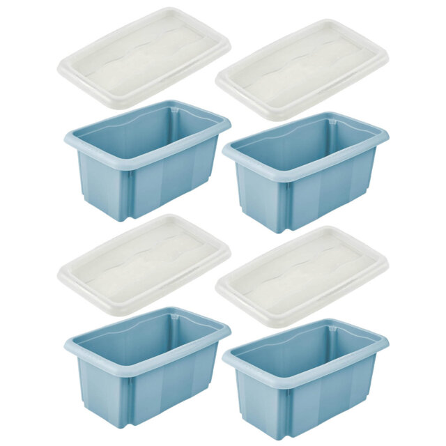 Set of 4 Turn Around Stacking Box 7 Litre With Lid