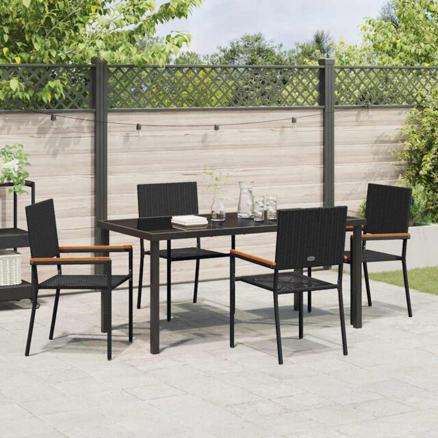 5 Piece Garden Dining Set Beige Poly Rattan