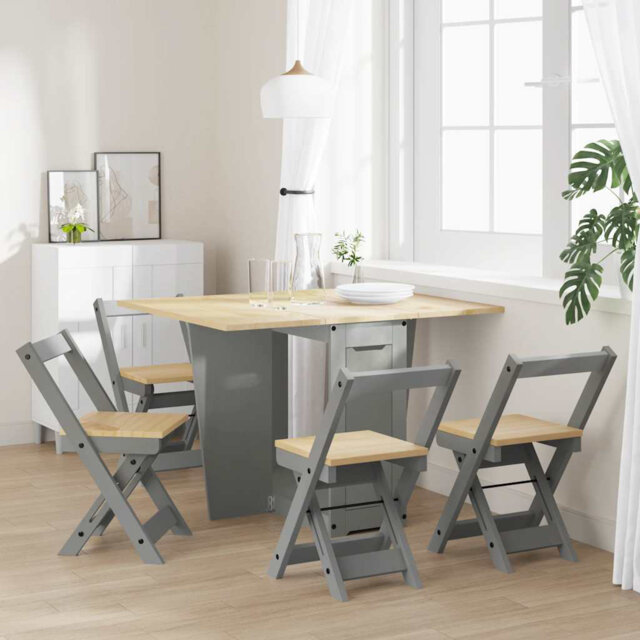 5 Piece Butterfly Dining Set Corona Foldable Pinewood