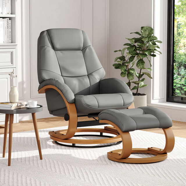 Adrienna Ergonomic Executive Office Reclining Chair with Footstool