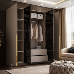 ATRIUM four-door wardrobe with glass front