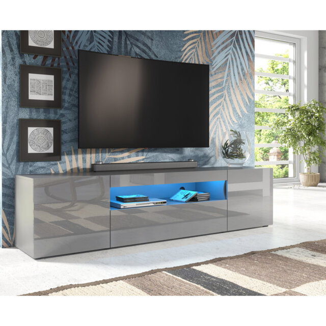 Clifton08 Grey TV Stand for TVs up to 75in with White LED Lights