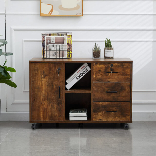 Lakeith 89.9 cm W 3 -Drawer Filing Cabinet